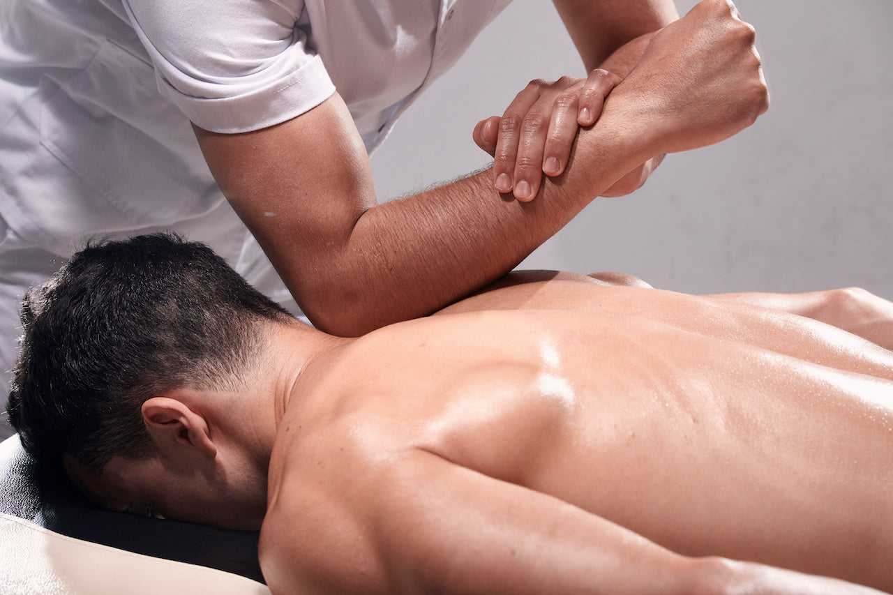 person receiving massage for ptsd