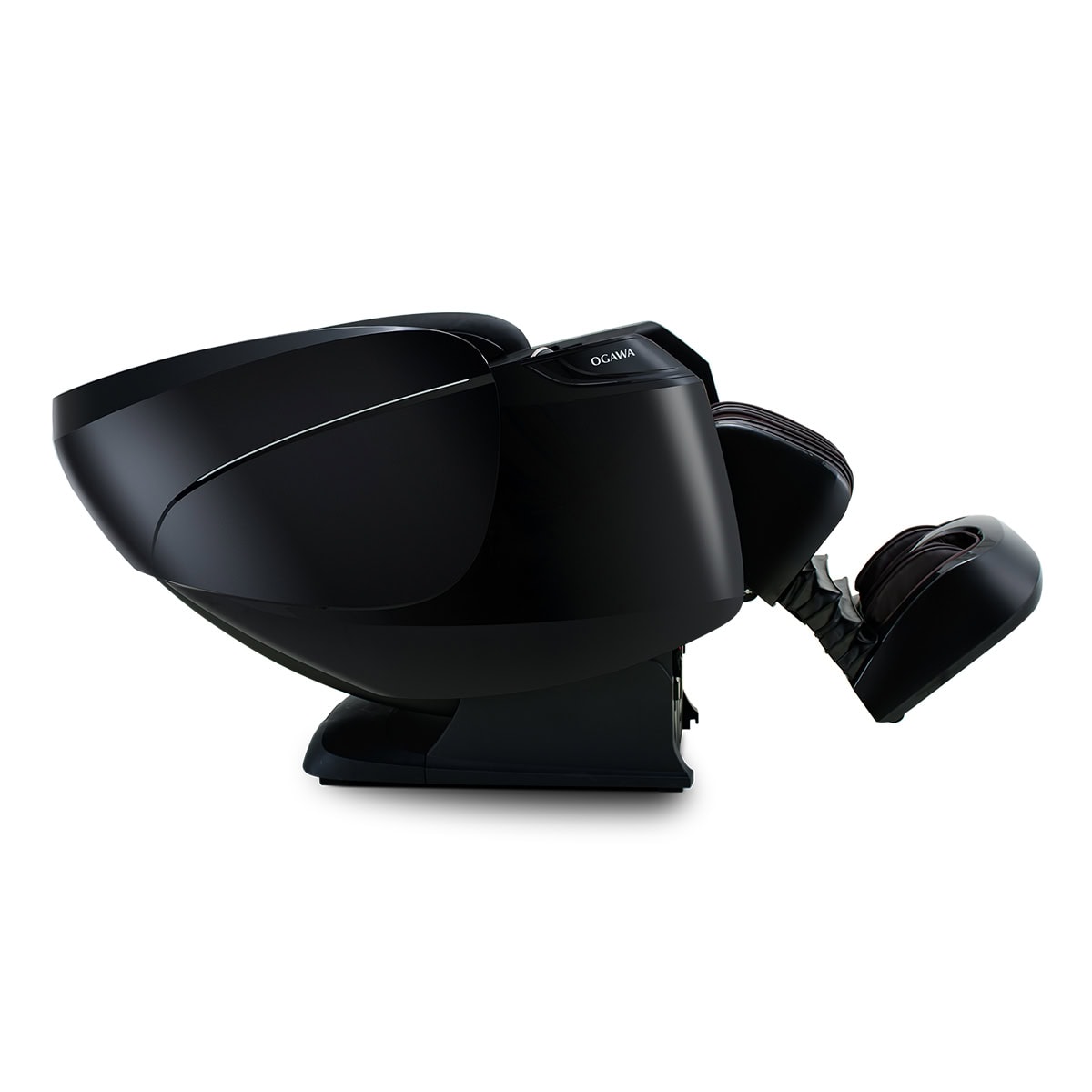 Ogawa Active XL DUO black and coffee  reclined view extended legrest