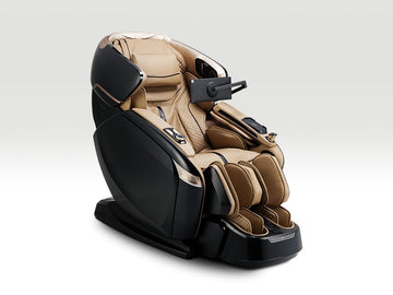 Ogawa BioVision Massage Chair Black and Champagne Angled Right View